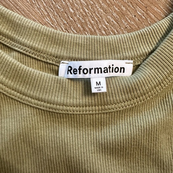 NWOT Reformation Loretta Rib Cotton Tank Dress in Celery Size M - Picture 10 of 14